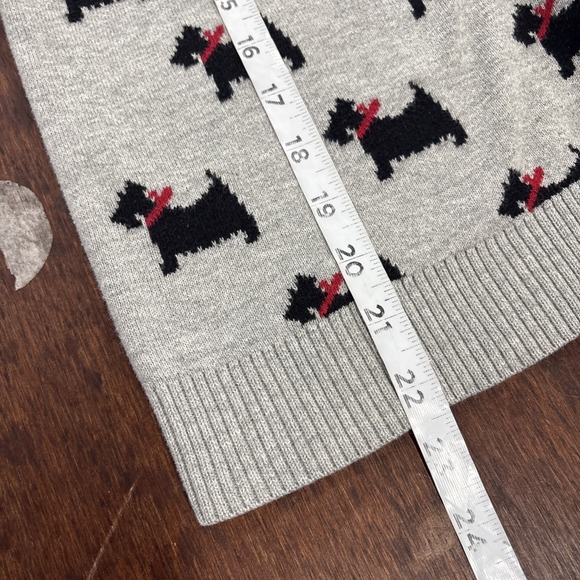 Charter Club Scottie Dog Sweater Petite M Gray Novelty Knit Preppy Classic Dogs - Picture 7 of 9